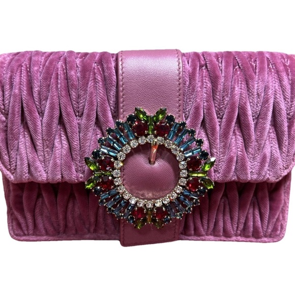 MiuMiu pink Matelassé Velvet
Jewel Clutch - Picture 1 of 8